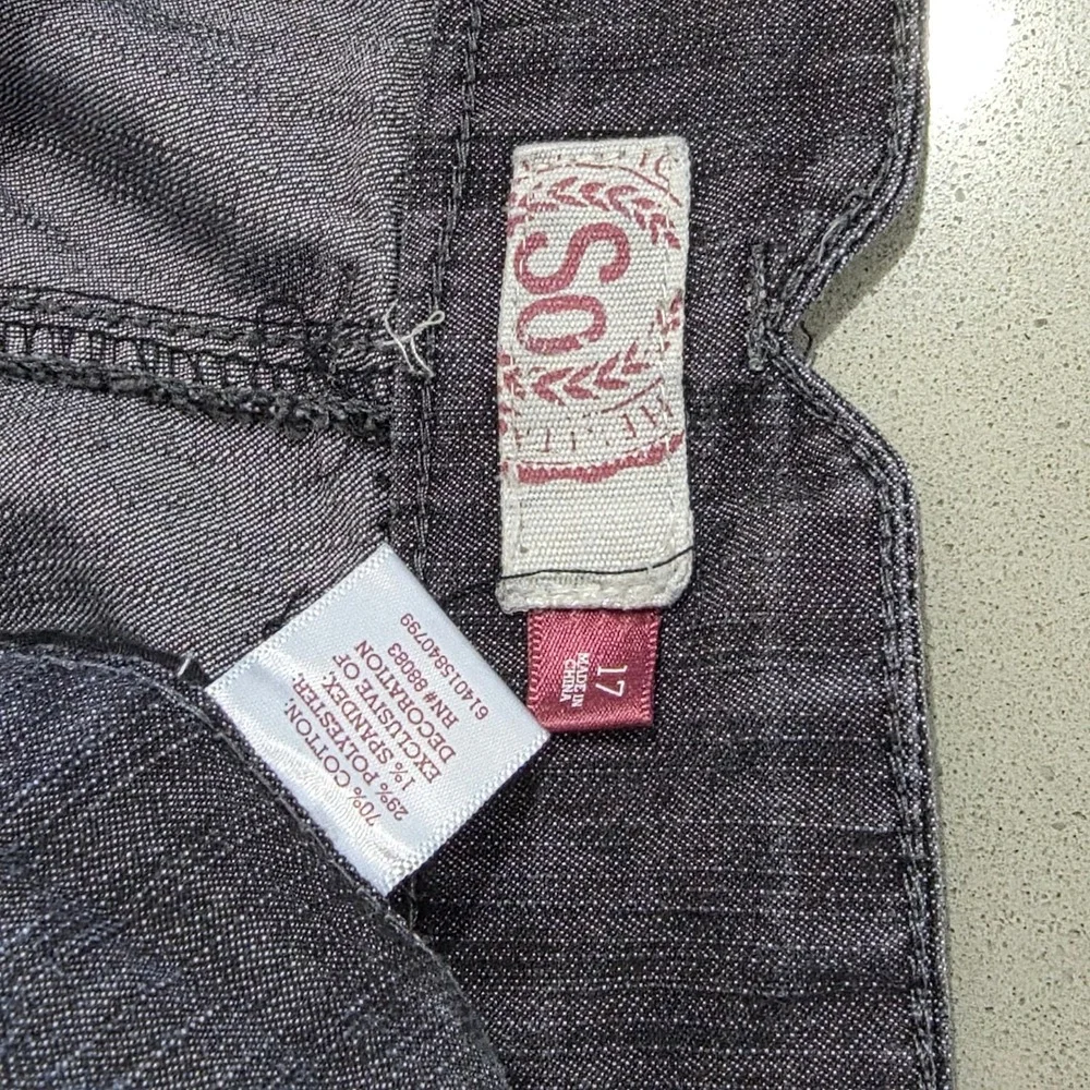 SO Heritage‎ Womens Flare Leg Jeans Gray Denim Double Button Size 17